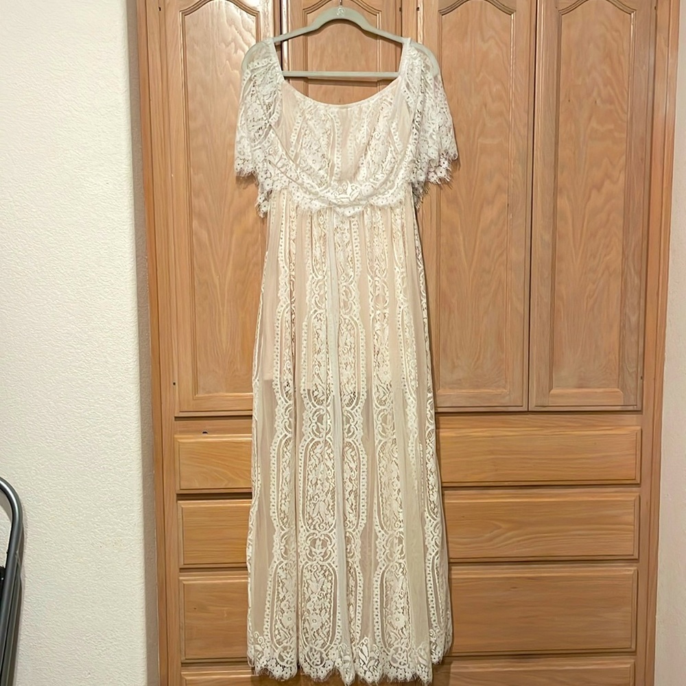 Baltic Born Cream Lace Maxi Dress